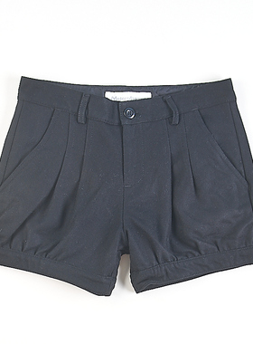 精品潮牌复古黑色羊毛短裤女H83700秋冬新款时尚休闲直筒热裤靴裤