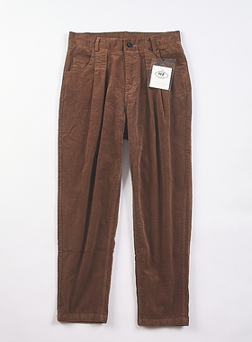 韩版复古灯芯绒休闲裤女8.12H75442中腰显瘦修腿型萝卜哈伦九分裤