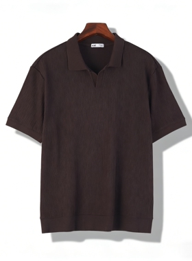 外贸单纯棉翻领针织衫短袖POLO衫男女H86041夏季商务休闲套头T恤