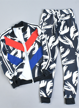 春季新品亲子两件套3.18L81219男女学生青少年棒球服休闲运动套装