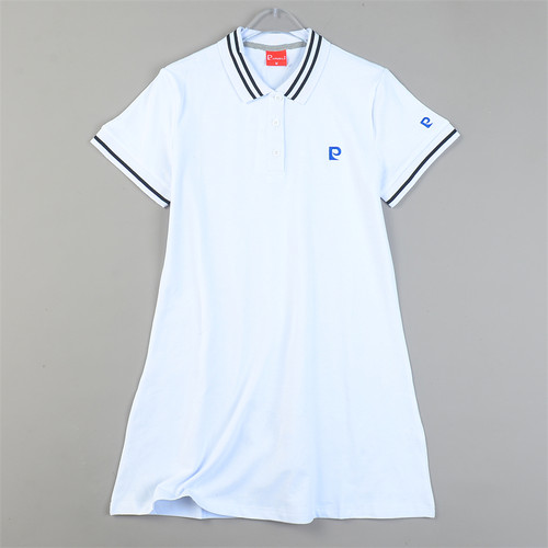 精品纯棉中长款POLO衫女网球裙L84868运动连衣裙羽毛球裙高夫球裙