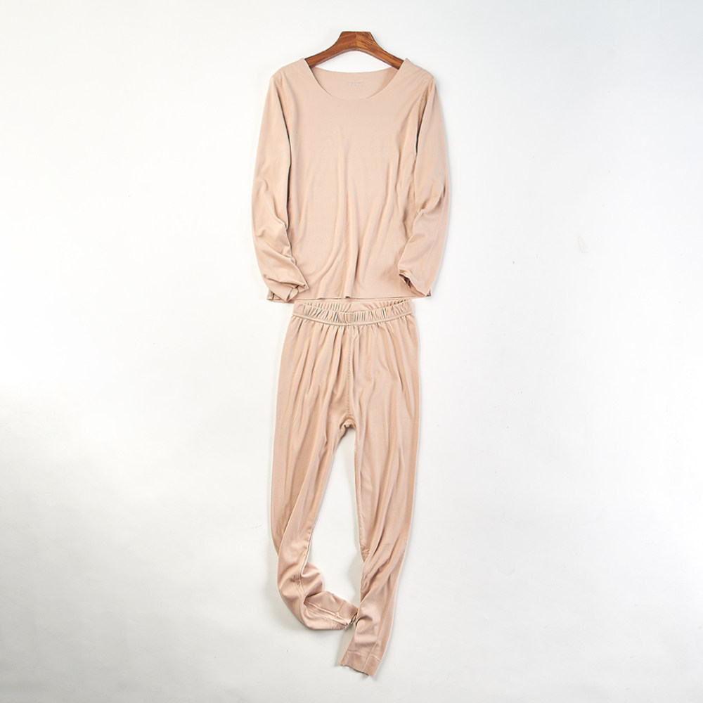 春秋季圆领长袖+长裤睡衣两件套