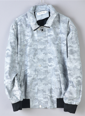 46迷彩反射面男夹克L76715立领拉链衫学生青少年春秋新款长袖外套