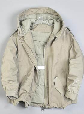 高端独立设计连帽羽绒服女17L81370宽松显瘦90白鸭绒派克服短外套