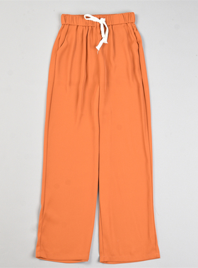 新品窄版阔腿裤女L83284宽松垂顺高腰显瘦显腿长春夏休闲拖地长裤