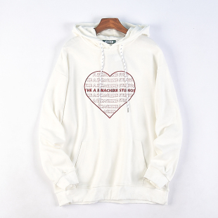 字母刺绣宽松显瘦长袖 卫衣潮男女76496春秋新款 外套 连帽衫 216韩版