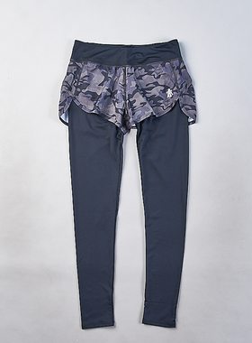 运动高弹速干长裤女8.27H80145假两件瑜伽专业跑步训练遮胯健身裤