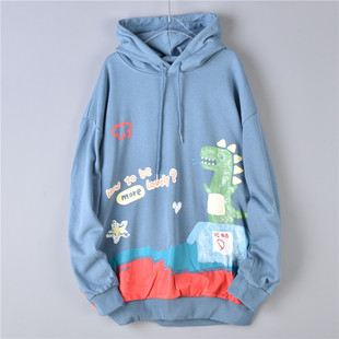 328连帽衫 套头卫衣男女73646卡通印花宽松舒适春秋休闲学院潮外套