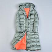 高端修身 长款 连帽羽绒服女1.14L81372设计感气质保暖80白鸭绒外套