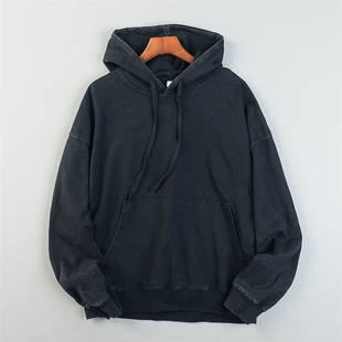 袋鼠兜帽衫 春秋季 做旧纯棉连帽卫衣男女12.2L85297宽松落肩袖 美式