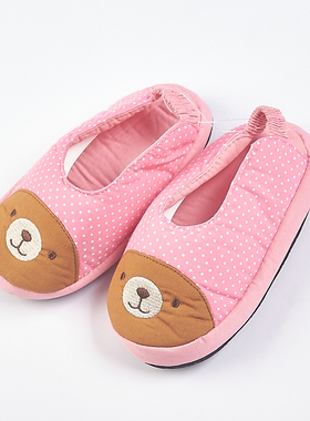 524卡通动物儿童棉拖鞋75950冬男女童可爱软底家居小熊保暖棉鞋子