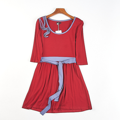 春夏新款收腰系带显瘦弹力中长裙