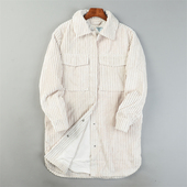 女装 衬衫 式 出口德国大码 夹克风衣L85604秋冬宽松中长款 雪尼尔外套