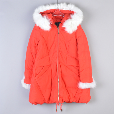 中长款真狐狸毛领羽绒服女