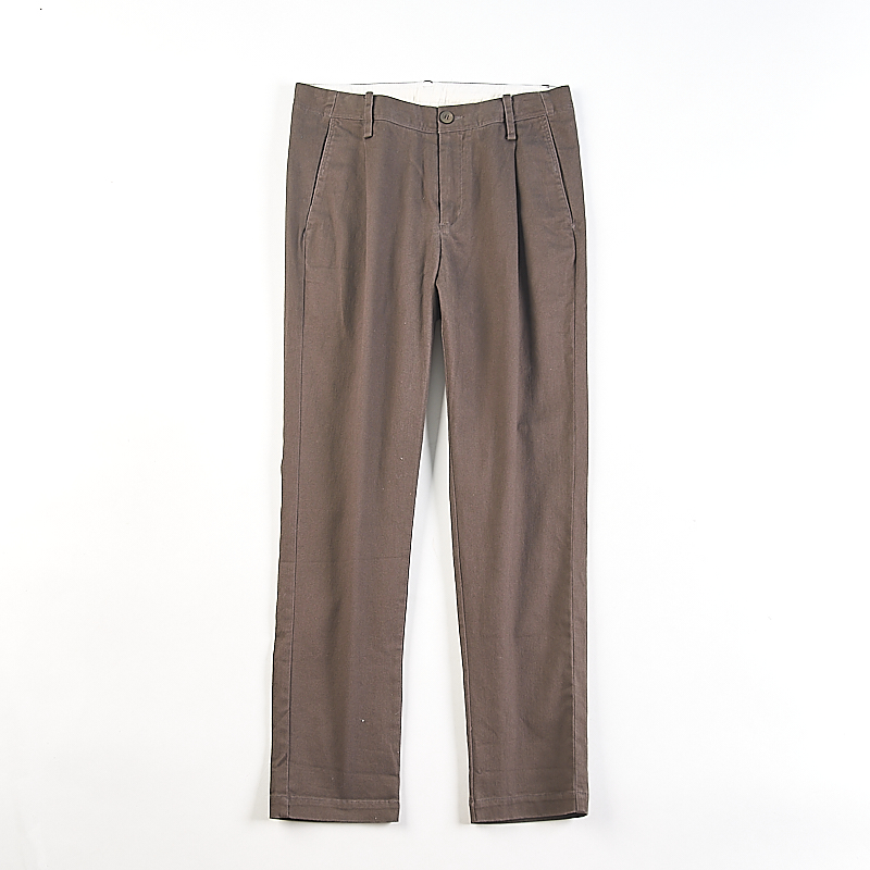 精品男士纯色休闲直筒裤H83526夏秋新款纯棉微弹修身百搭简约长裤