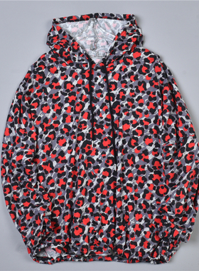 223全棉豹纹连帽衫卫衣男女78116柔软舒适宽松休闲bf春秋长袖外套