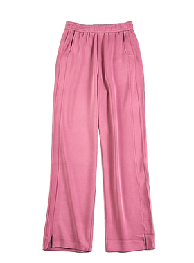 619韩版高腰阔腿直筒拖地裤女82295夏秋新款纯色大码显瘦开叉长裤