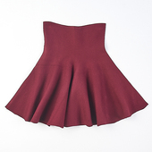 622韩版 高腰收腹针织半身毛线裙女81129夏秋新款 遮小肚子中短伞裙