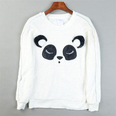 外贸卡通刺绣双面绒卫衣女L85236柔软舒适秋冬长袖外穿毛绒打底衫