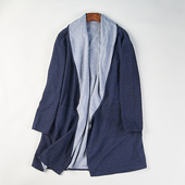 日单两面穿连帽中长款 正反穿开衫 风衣外套女H84269春秋季 宽松大码