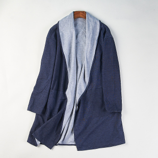 正反穿开衫 宽松大码 风衣外套女H84269春秋季 日单两面穿连帽中长款