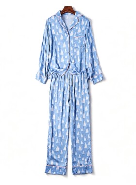 剪镖天丝棉绸春秋家居服两件套女