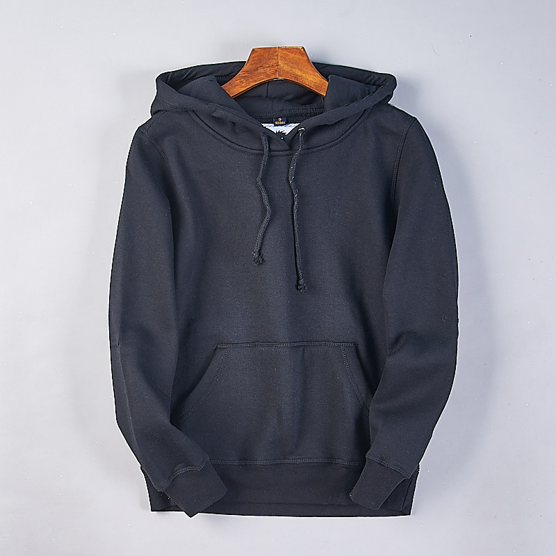 春秋季套头外贸纯色连帽卫衣女