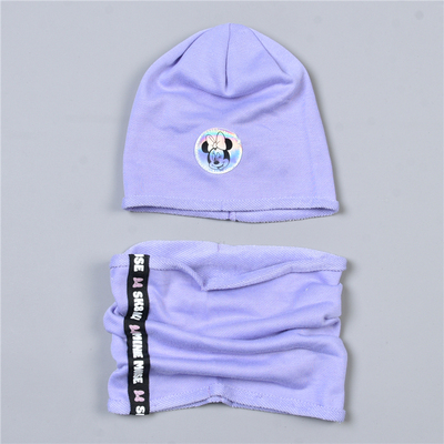 外贸男女童围脖帽子两件套