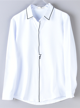 女生刺绣边衬衫10.7L76333简约气质百搭春夏修身外穿内搭休闲衬衣