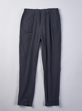 百搭纯色全棉休闲裤女3.23H78316春夏季松紧高腰显瘦通勤直筒长裤