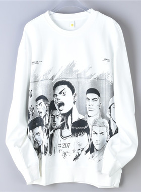106套头圆领卫衣潮男女生73585日漫灌篮印花学院休闲运动春秋外套