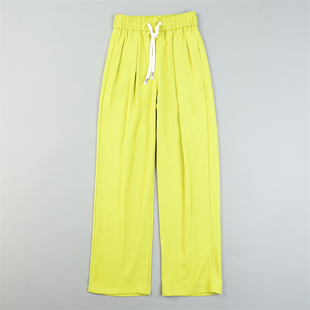 L85069高腰显瘦显腿长垂顺弯刀加长裤 多巴胺窄版 阔腿休闲拖地长裤