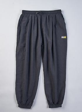 美式纯色束脚裤男女6.29H79242高腰抽绳宽松显瘦休闲运动薄长裤夏