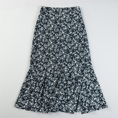 韩版 精品碎花雪纺半身裙L85354高腰包臀一步长裙春夏开叉鱼尾裙子