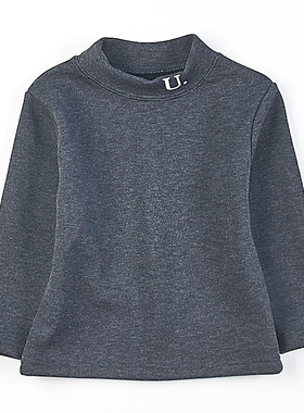 45高品质一体加绒男女儿童半高领卫衣H81165童装春秋冬保暖打底衫