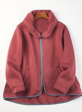 日单大码女装休闲拉链开衫短外套女H83152秋冬宽松显瘦太空棉夹克