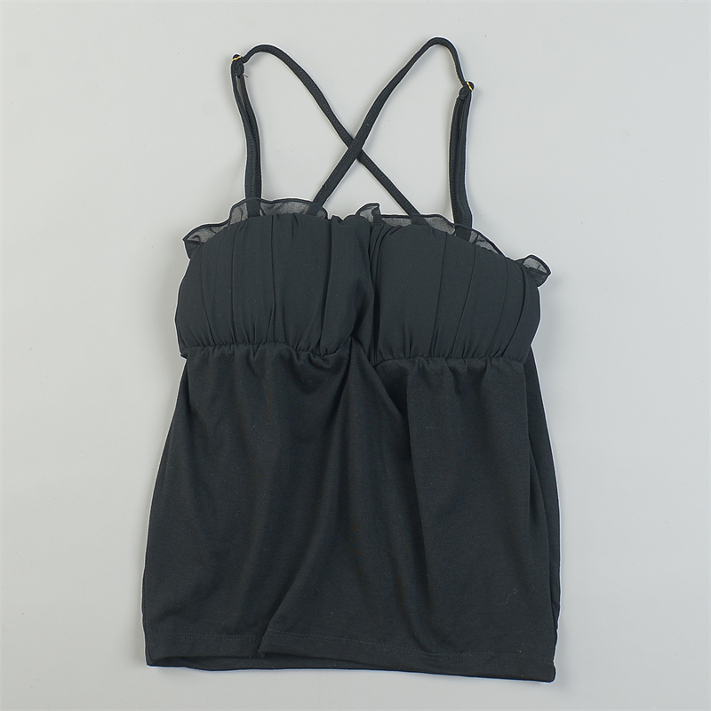 日单软妹纯欲短款吊带女L84335夏秋季舒适带罩杯内搭外穿背心小衫