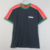 休闲上衣 T恤男女L84914宽松显瘦春夏季 新品 纯棉拼色刺绣潮流短袖