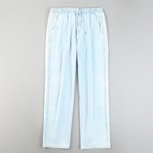 男女L85092显瘦显腿长弯刀休闲长裤 水洗直筒牛仔裤 港式 复古大码