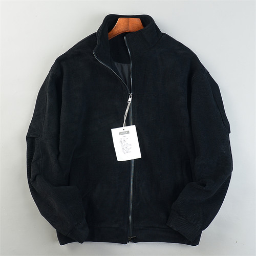 精品美式高级感灯芯绒夹克男女L85647拉链立领宽松型春秋冬短外套