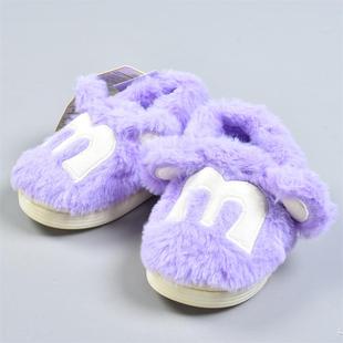 子 81639秋冬保暖毛绒宝宝鞋 428高端仿兔毛 TPR打底儿童卡通棉拖鞋
