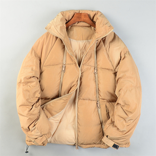 精品高充绒男女羽绒服L85664立领宽松面包服秋冬季保暖白鸭绒外套