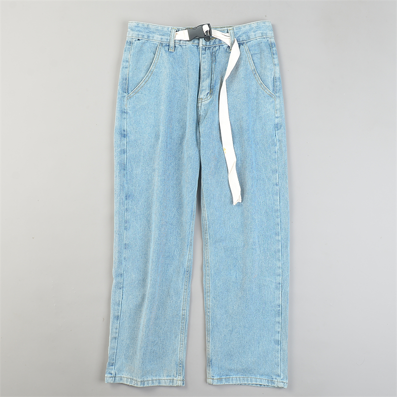 复古港式中腰直筒牛仔裤女L84889秋季新款宽松显瘦修腿型休闲长裤