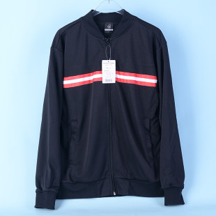 107日本单运动休闲立领外套男女76082春秋宽松条纹长袖 夹克 拉链衫