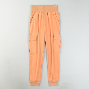 外贸精品束脚休闲裤女L85034柔顺亲肤高腰显瘦春夏多口袋工装长裤