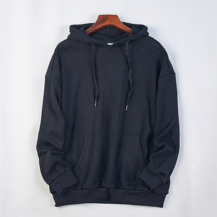 韩版 外套 百搭连帽套头卫衣男女12.9H76967春秋纯色棉毛圈宽松长袖