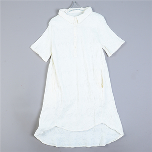 衬衫 929高级感提花刺绣连衣裙女79396夏秋复古宽松显瘦短袖 中长款