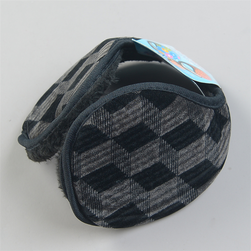 成人儿童绒质保暖耳罩男女11.4L82527拼色格纹秋冬季防风护耳套套