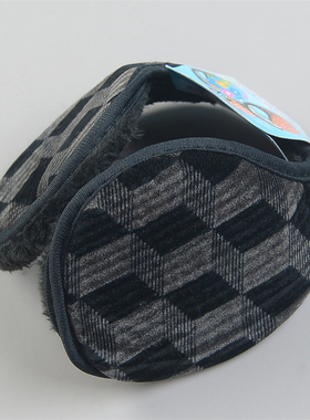 成人儿童绒质保暖耳罩男女11.4L82527拼色格纹秋冬季防风护耳套套