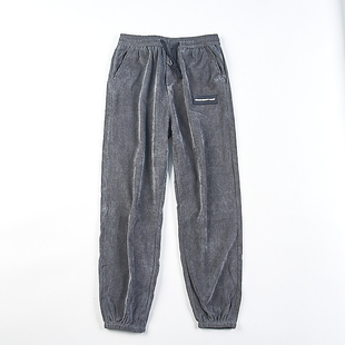显瘦束脚收口长裤 男女1.21H81401春秋冬宽松大码 灯芯绒休闲裤 韩版